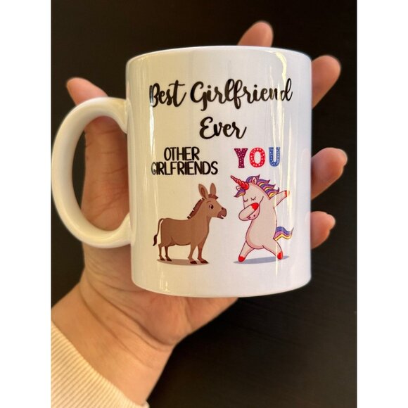 Best Girlfriend Ever Unicorn Mug | Girlfriend's Birthday Gift | Funny Gift - Picture 1 of 5